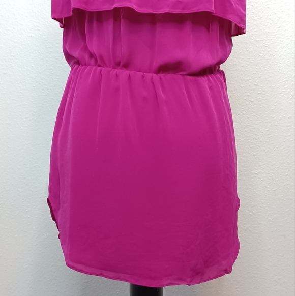 Haute Hippie Y2K Ruffle Top Honeydew 100% Silk Mini Dress - Picture 6 of 12